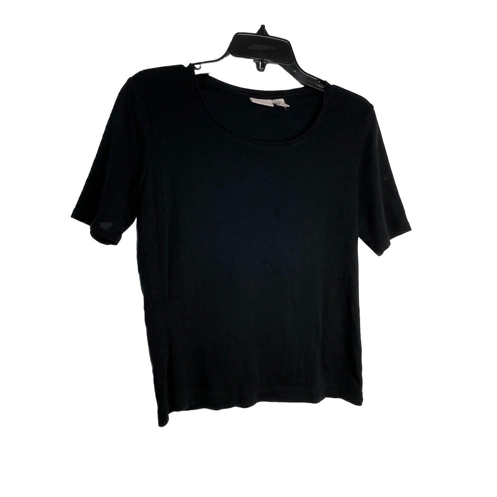 Chicos Raven Black Solid Color 3/4 Long Sleeve 1 Top M 6 8